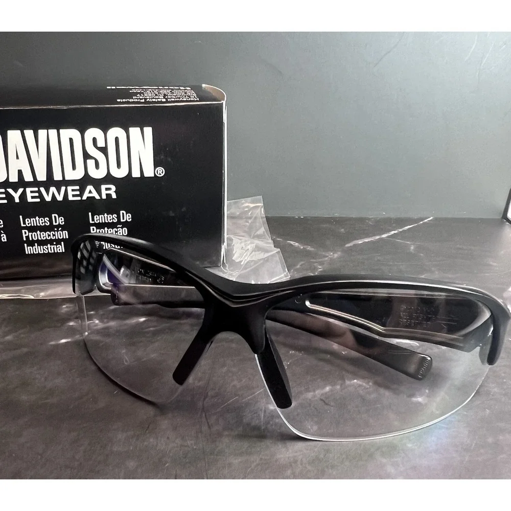Harley-Davidson HD1500G Clear Lens Black Frame Safety‎ Glasses New In Box